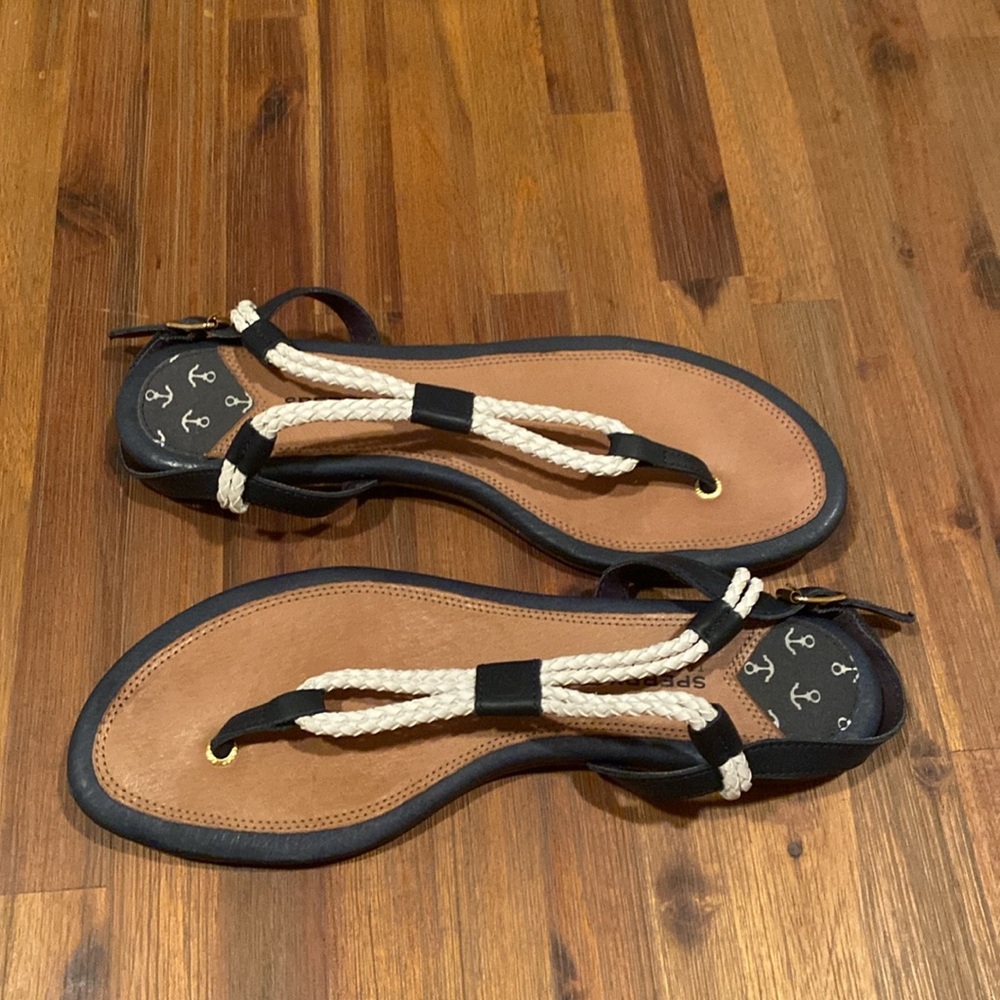 Sperry Blue and White Comfort Sandals - Picture 4 of 5